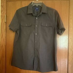 Mens L Apt. 9 Premier Flex, Slim Fit short sleeve shirt 98 %cotton 2% spandex